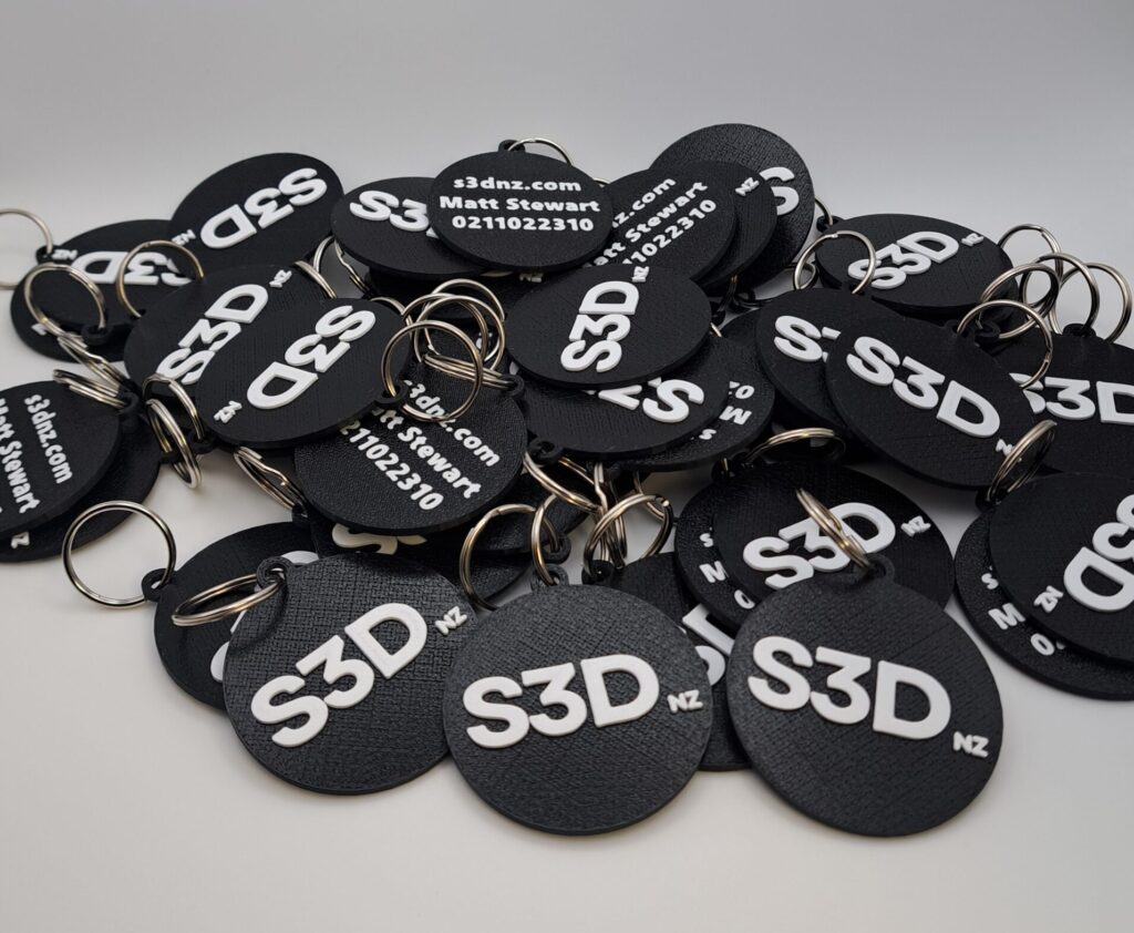 S3D NZ Black & White Keyring